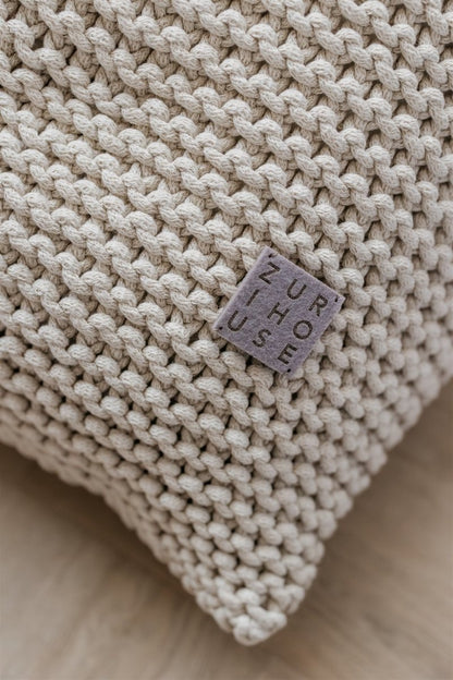 Zuri House Knitted Bean Bag - Beige
