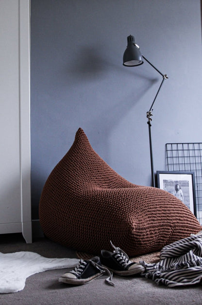 Zuri House Knitted Bean Bag - Cinnamon