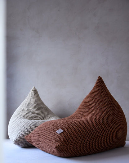 Zuri House Knitted Bean Bag - Cinnamon
