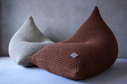 Zuri House Knitted Bean Bag - Cinnamon