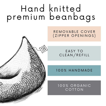 Zuri House Knitted Bean Bag - Dark Grey