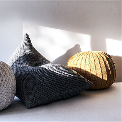 Zuri House Knitted Bean Bag - Dark Grey