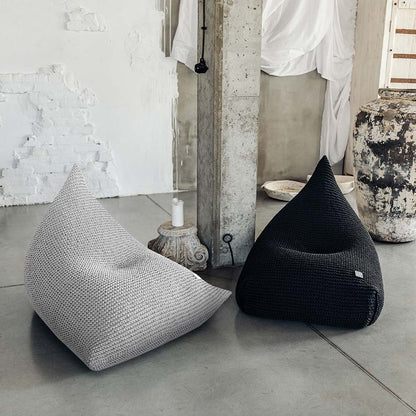 Zuri House Knitted Bean Bag - Light Grey