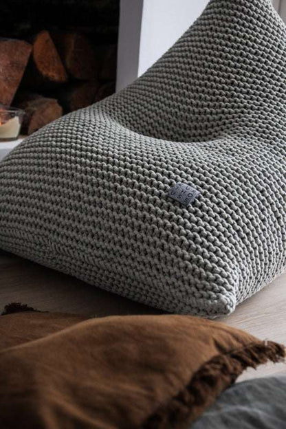 Zuri House Knitted Bean Bag - Light Olive