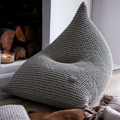 Zuri House Knitted Bean Bag - Light Olive