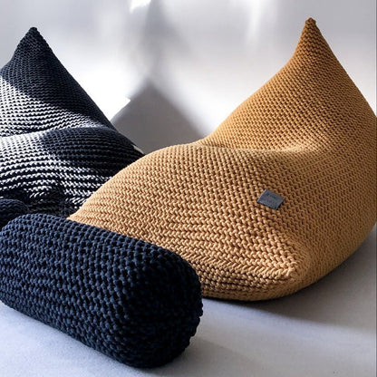 Zuri House Knitted Bean Bag - Mustard