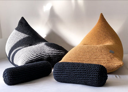 Zuri House Knitted Bean Bag - Mustard