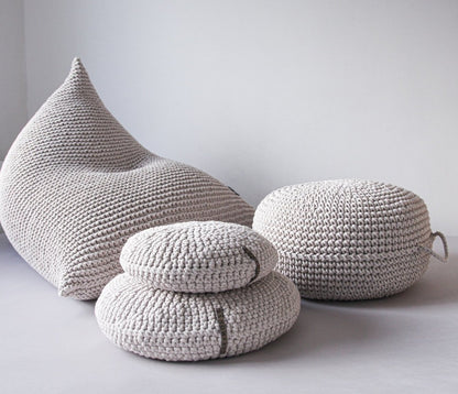 Zuri House Knitted Bean Bag - Oatmeal
