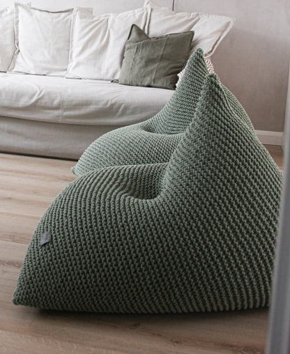 Zuri House Knitted Bean Bag - Sage