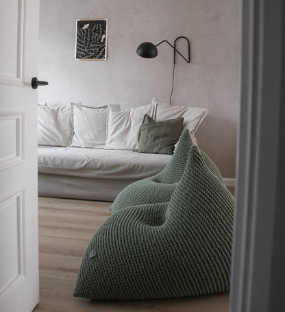 Zuri House Knitted Bean Bag - Sage