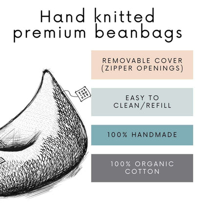 Zuri House Knitted Bean Bag - Light Olive