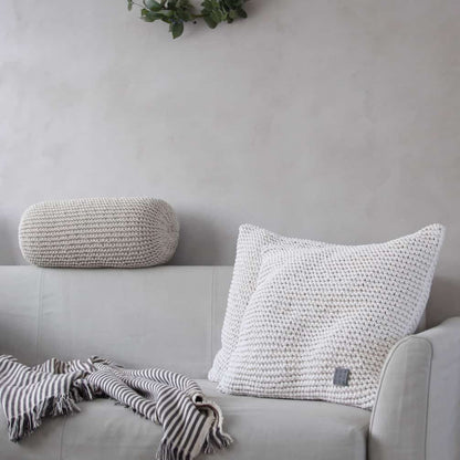 Zuri House Knitted Bolster Cushion - Beige