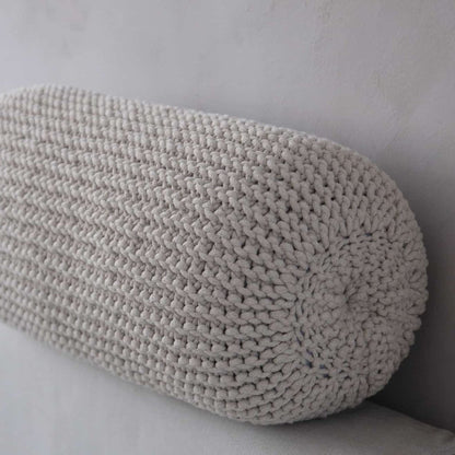 Zuri House Knitted Bolster Cushion - Beige