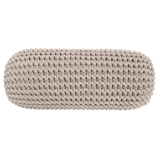 Zuri House Knitted Bolster Cushion - Beige