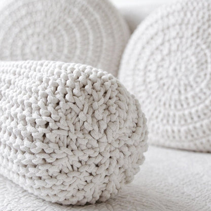Zuri House Knitted Bolster Cushion - Ivory