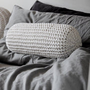 Zuri House Knitted Bolster Cushion - Ivory