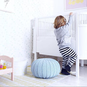 Zuri House Knitted Pouffe - Baby Blue
