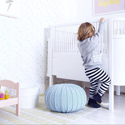 Zuri House Knitted Pouffe - Baby Blue