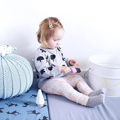 Zuri House Knitted Pouffe - Baby Blue