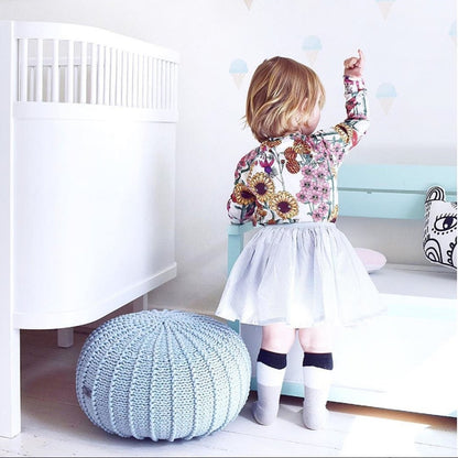 Zuri House Knitted Pouffe - Baby Blue