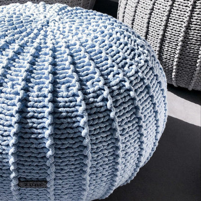 Zuri House Knitted Pouffe - Baby Blue