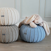 Zuri House Knitted Pouffe - Beige