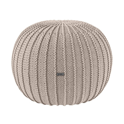 Zuri House Knitted Pouffe - Beige