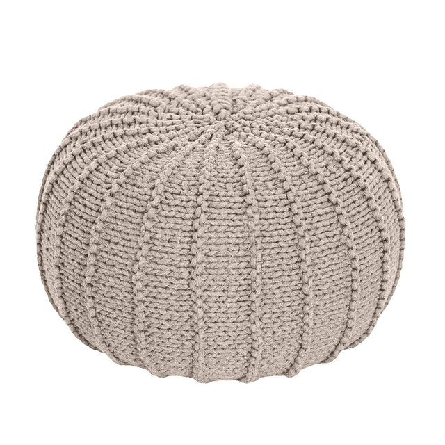 Zuri House Knitted Pouffe - Beige