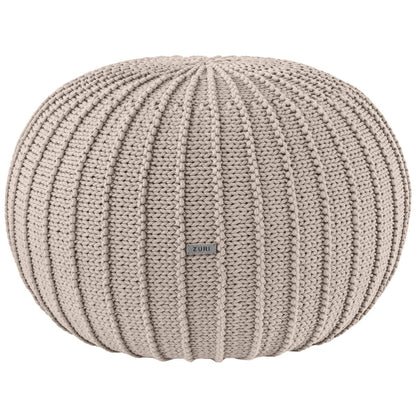 Zuri House Knitted Pouffe - Beige