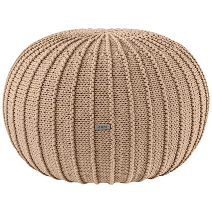 Zuri House Knitted Pouffe - Caramel