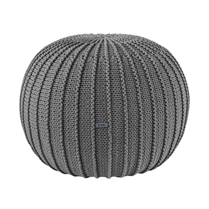 Zuri House Knitted Pouffe - Dark Grey
