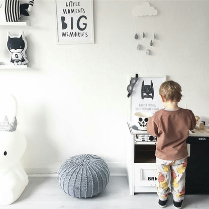 Zuri House Knitted Pouffe - Dark Grey