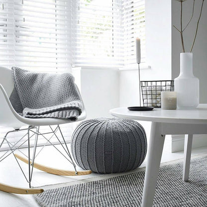 Zuri House Knitted Pouffe - Dark Grey