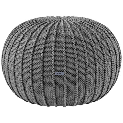 Zuri House Knitted Pouffe - Dark Grey
