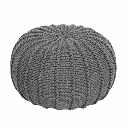 Zuri House Knitted Pouffe - Dark Grey