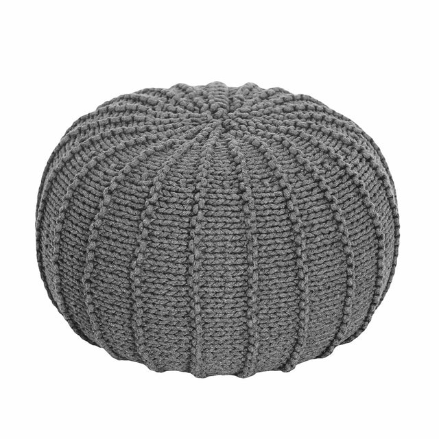 Zuri House Knitted Pouffe - Dark Grey