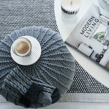 Zuri House Knitted Pouffe - Dark Grey