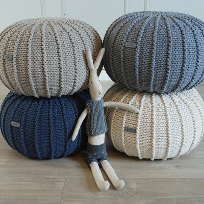 Zuri House Knitted Pouffe - Dark Grey