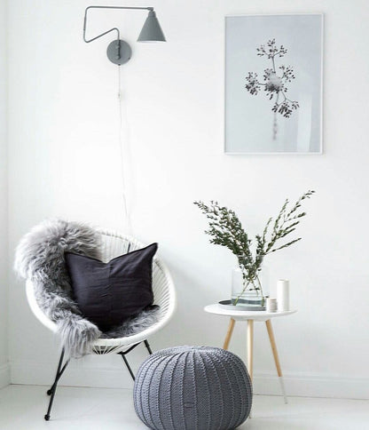 Zuri House Knitted Pouffe - Dark Grey