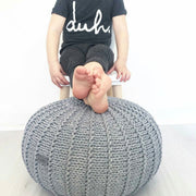 Zuri House Knitted Pouffe - Dark Grey
