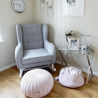 Zuri House Knitted Pouffe - Ivory