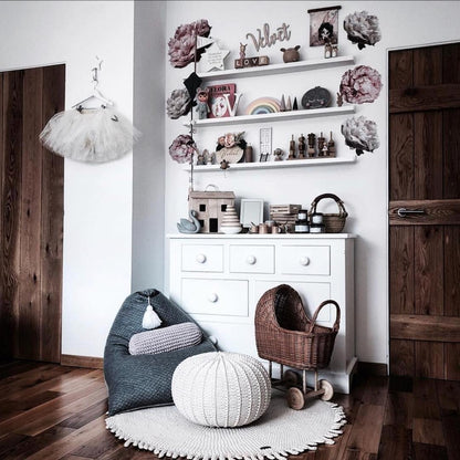 Zuri House Knitted Pouffe - Ivory