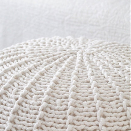 Zuri House Knitted Pouffe - Ivory