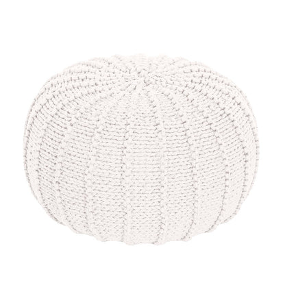 Zuri House Knitted Pouffe - Ivory