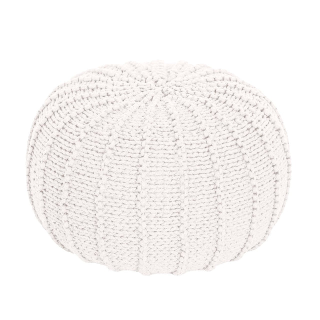 Zuri House Knitted Pouffe - Ivory