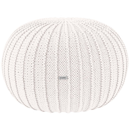 Zuri House Knitted Pouffe - Ivory