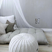 Zuri House Knitted Pouffe - Ivory