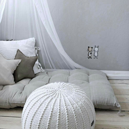 Zuri House Knitted Pouffe - Ivory