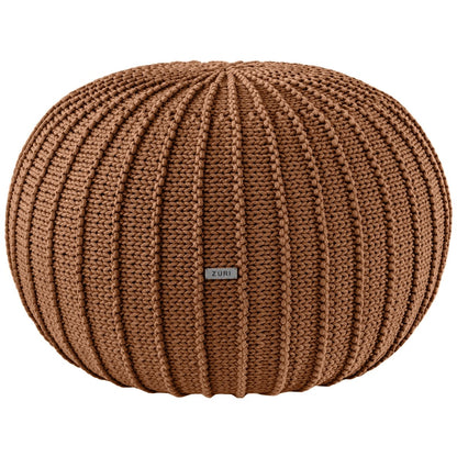 Zuri House Knitted Pouffe - Cinnamon