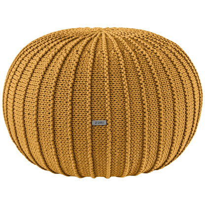 Zuri House Knitted Pouffe - Mustard